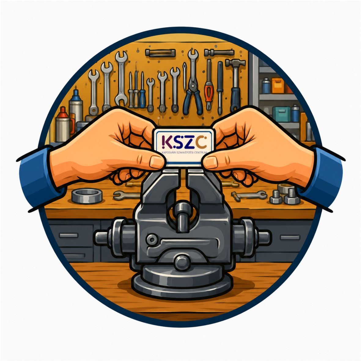 A clean, circular vector-style illustration. In the foreground, a single hand is holding a traffic control baton (a reflective signaling wand used by police officers), positioned centrally in a ba (8).jpg