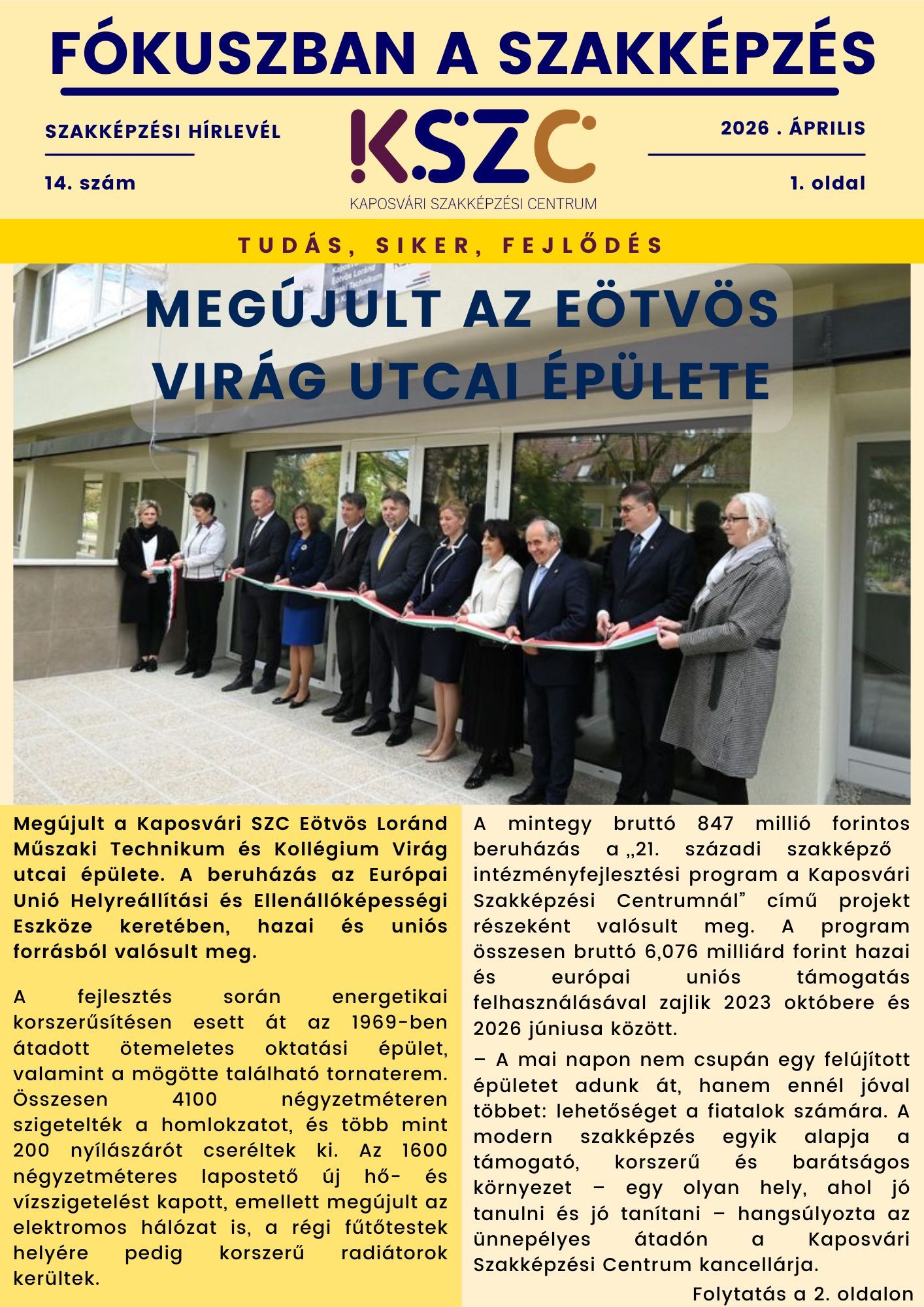 Megjelent a Fókuszban a szakképzés áprilisi száma