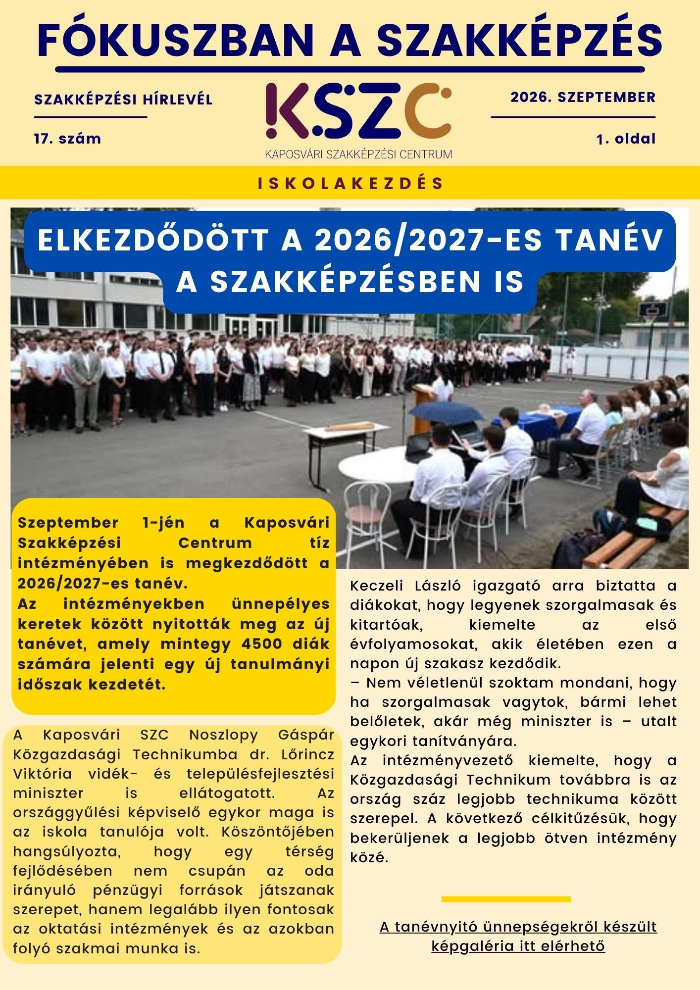 Megjelent a Fókuszban a szakképzés szeptemberi száma