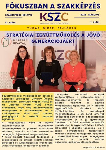 Megjelent a Fókuszban a szakképzés márciusi száma